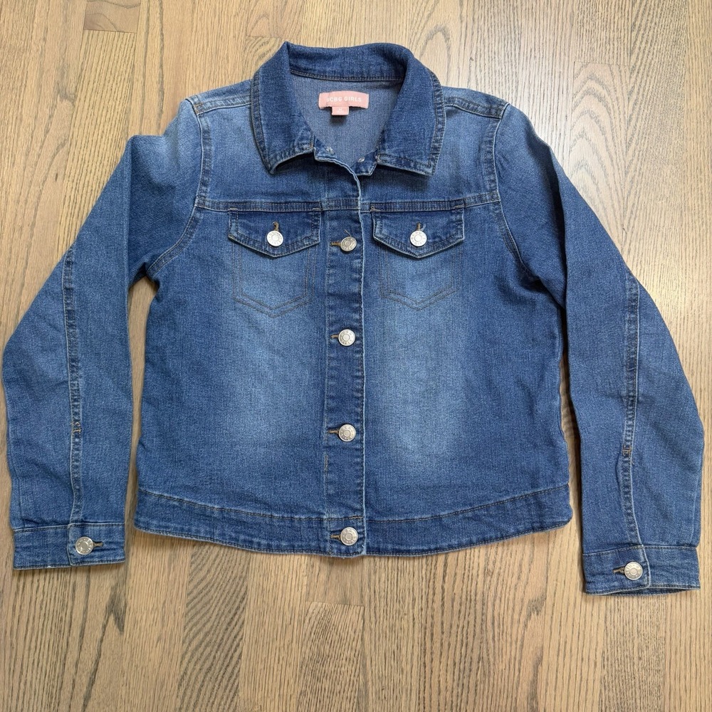 BCBGirls Kids Medium Wash Denim Jacket Blue Jean Button Up Casual Outerwear M 10